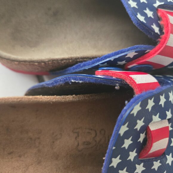 Birkenstock Birkis American Flag Patriotic Boston Clogs 13 - Picture 3 of 5